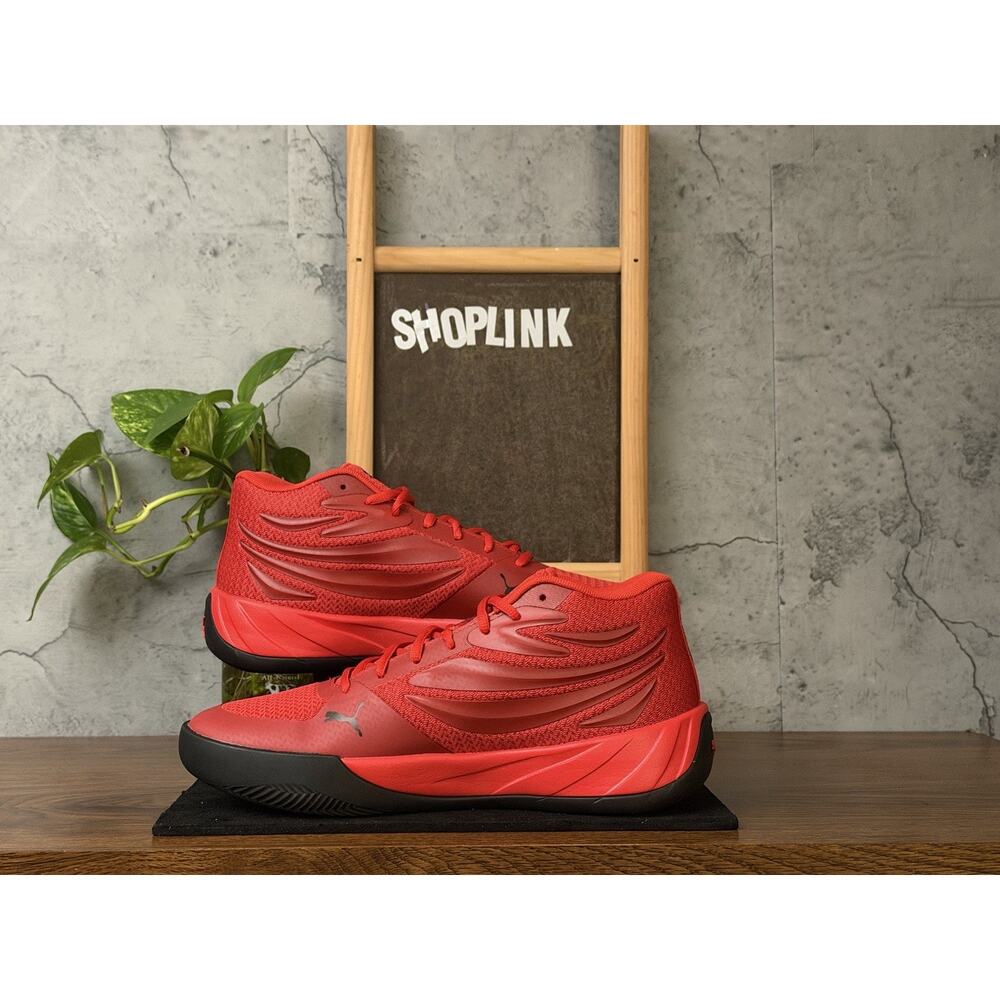 Puma Court Pro Basketball Sneakers Mens 8 Red Black Trim Shoes 310829-02 - Picture 4 of 13